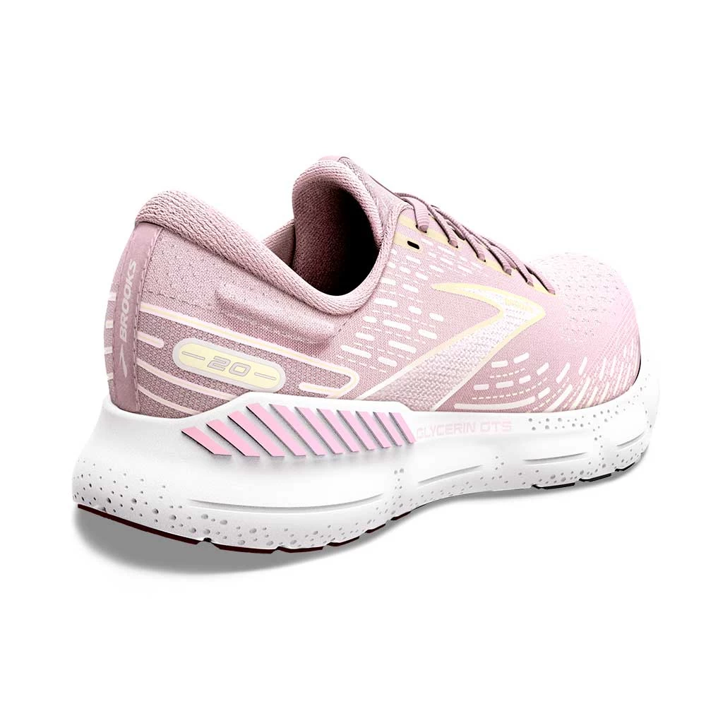 BROOKS Women's Glycerin GTS 20 Running Shoe- Pink/Yellow/White- Regular (B) - Image 4