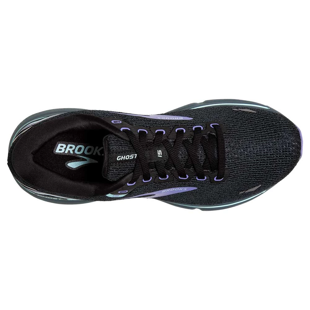 BROOKS Women's Ghost 15 Running Shoe- Black/Jacaranda/Salt- Regular (B) - Image 6