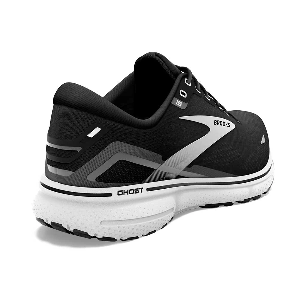 BROOKS Women's Ghost 15 Running Shoe - Black/Blackened Pearl/White- Wide (D) - Image 4