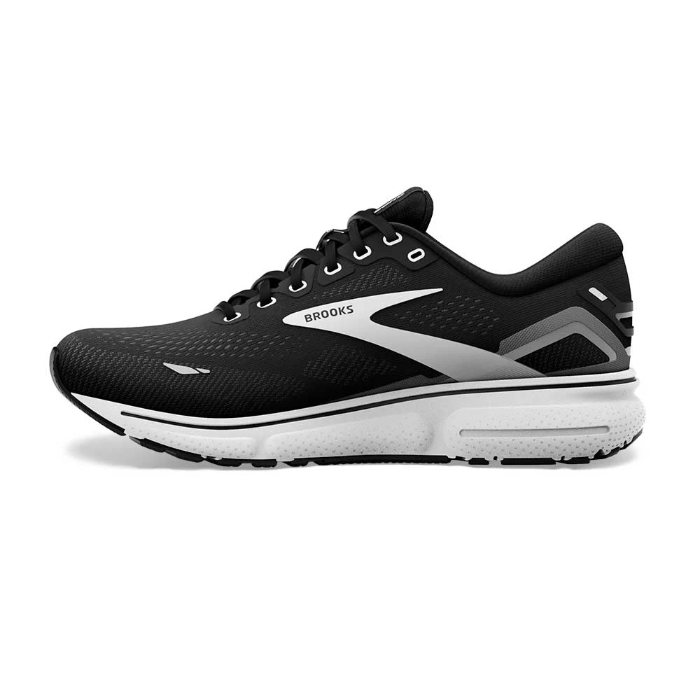 BROOKS Women's Ghost 15 Running Shoe - Black/Blackened Pearl/White- Wide (D) - Image 3