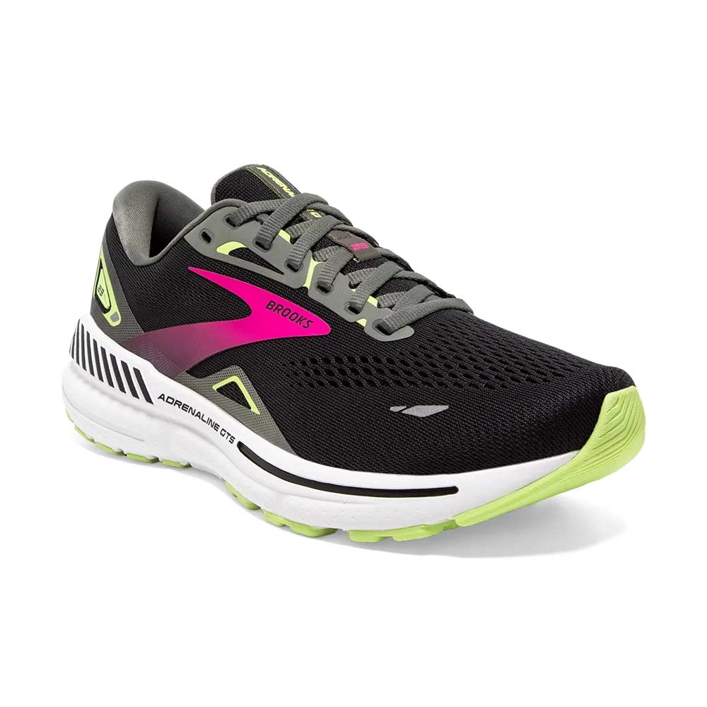 BROOKS Women's Adrenaline GTS 23 Running Shoe - Black/Gunmetal/Sharp Green- Regular (B) - Image 2