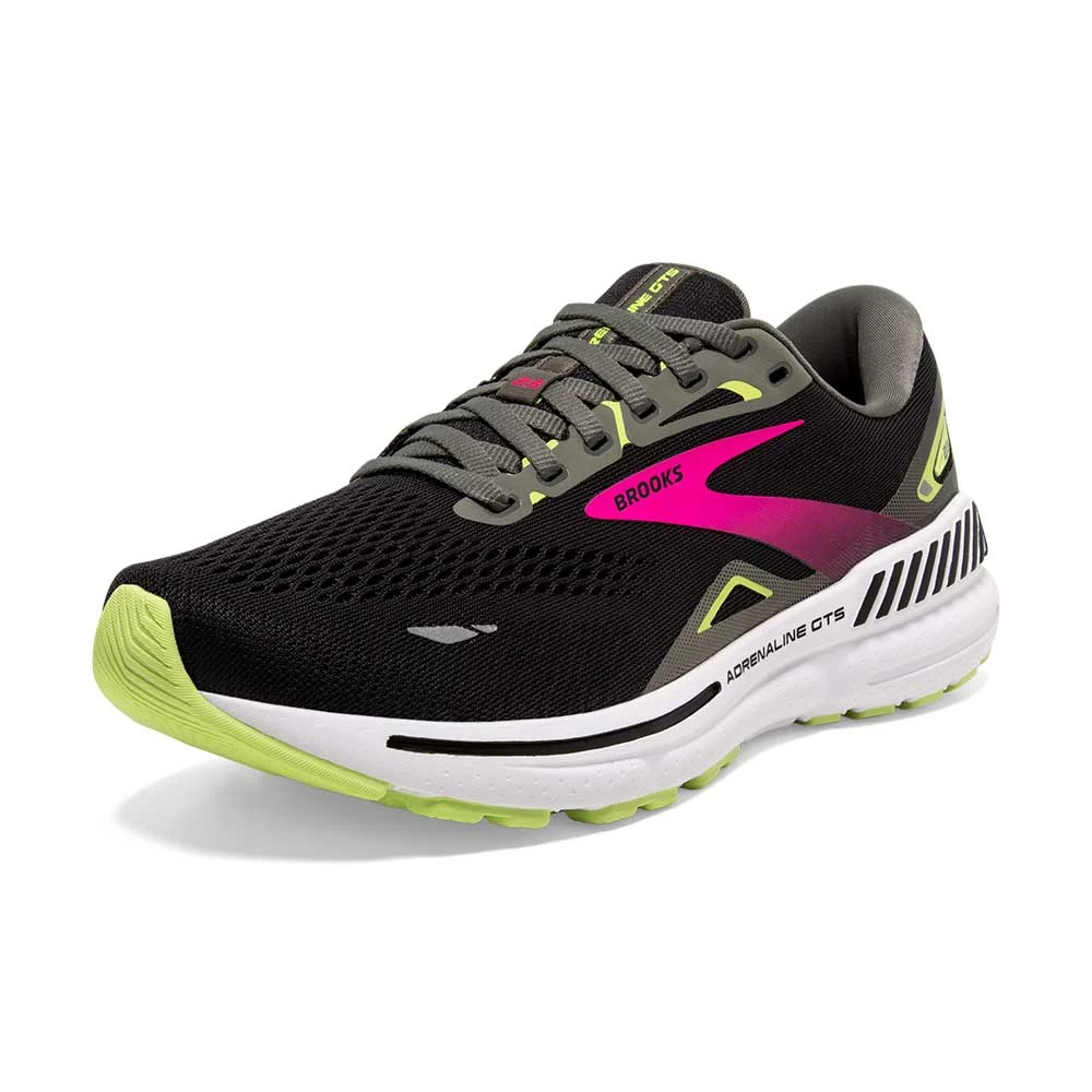 BROOKS Women's Adrenaline GTS 23 Running Shoe - Black/Gunmetal/Sharp Green- Regular (B) - Image 4