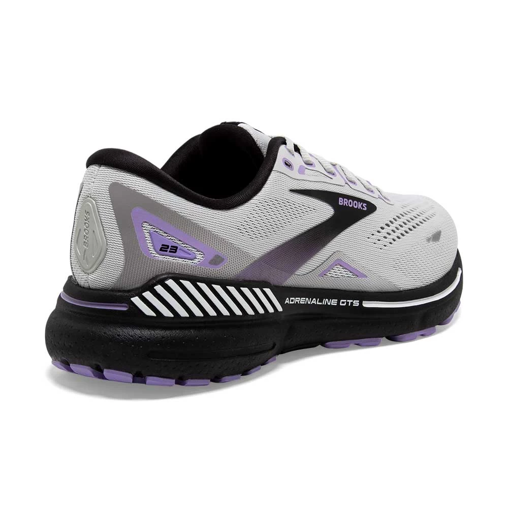 BROOKS Women's Adrenaline GTS 23 Running Shoe - Grey/Black/Purple- Wide (D) - Image 6