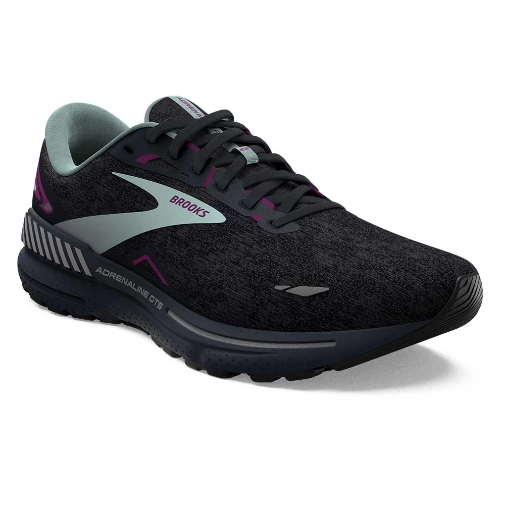 BROOKS Women's Adrenaline GTS 23 Running Shoe - Black/Light Blue/Purple- Regular (B) - Image 3
