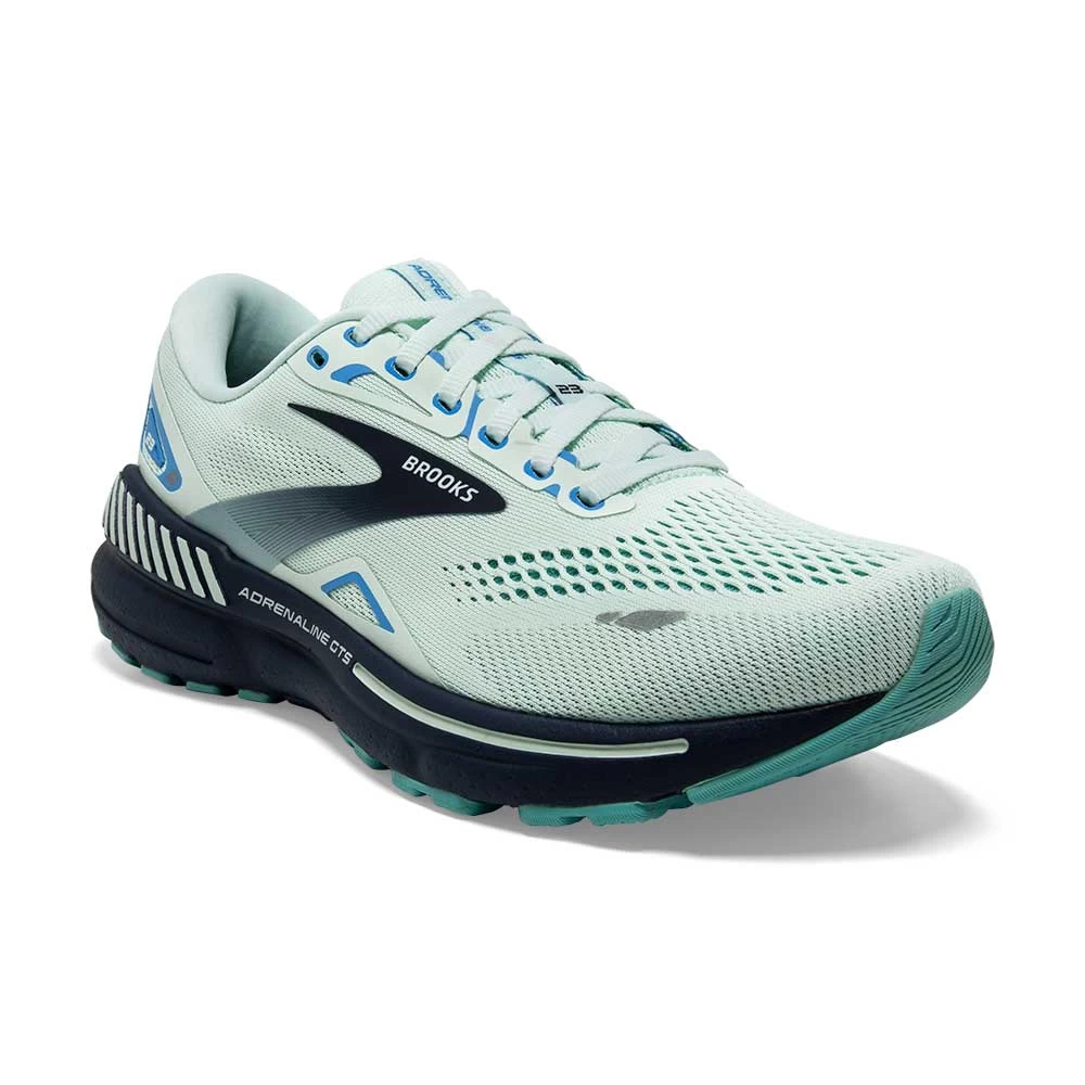 BROOKS Women's Adrenaline GTS 23 Running Shoe - Blue Glass/Nile Blue/Marina- Wide (D) - Image 2