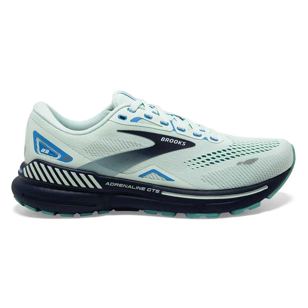 BROOKS Women's Adrenaline GTS 23 Running Shoe - Blue Glass/Nile Blue/Marina- Wide (D)
