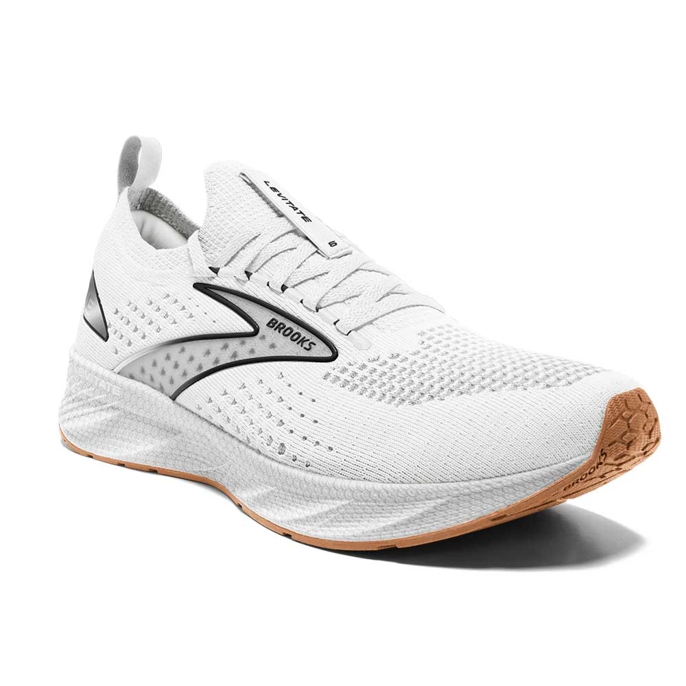 BROOKS Women's Levitate StealthFit 6 Running Shoe- White/Bran- Regular (B) - Image 2