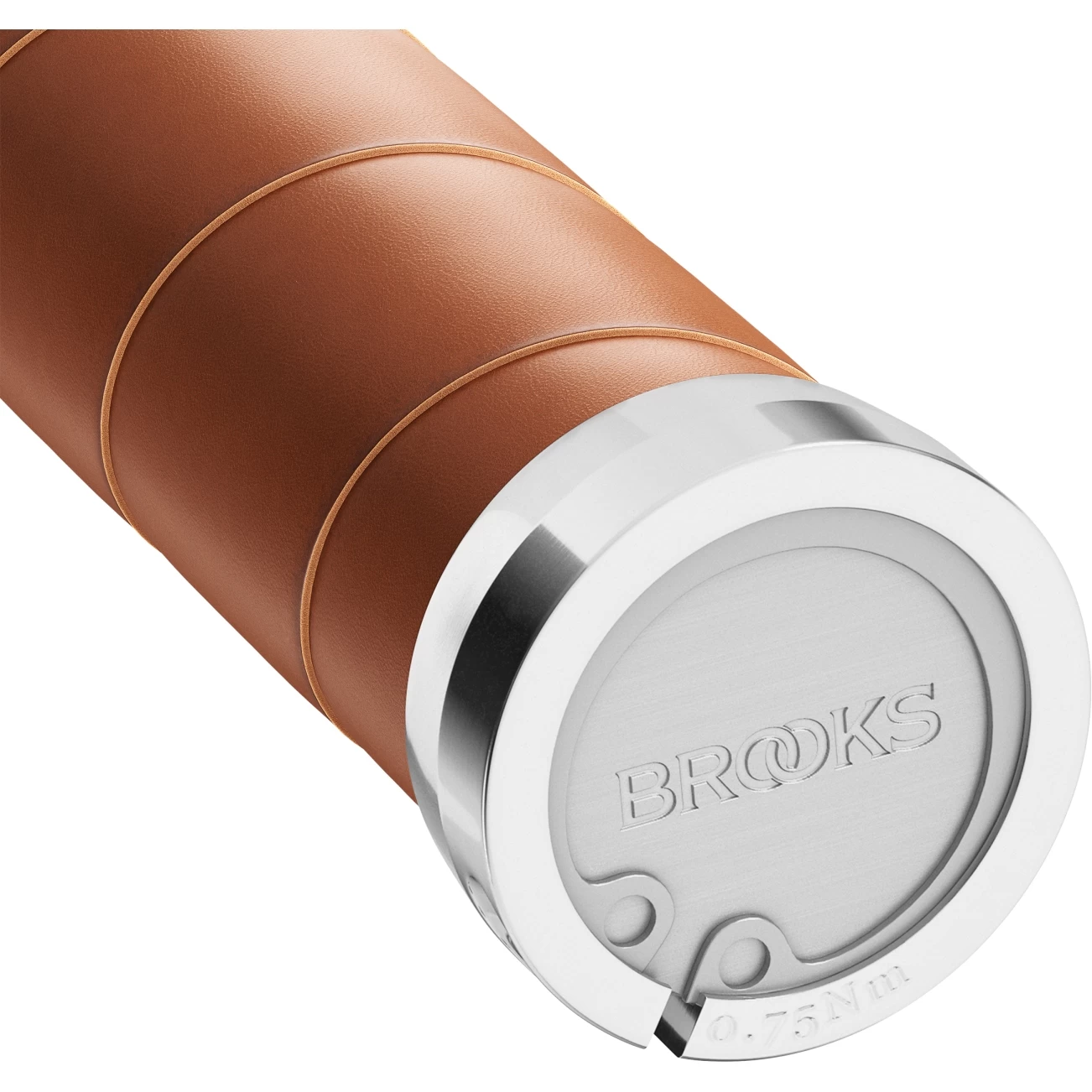 BROOKS ENGLAND Brooks Slender Leather Grips For Twist Shifter - 130/100mm - Dark Tan - Image 3