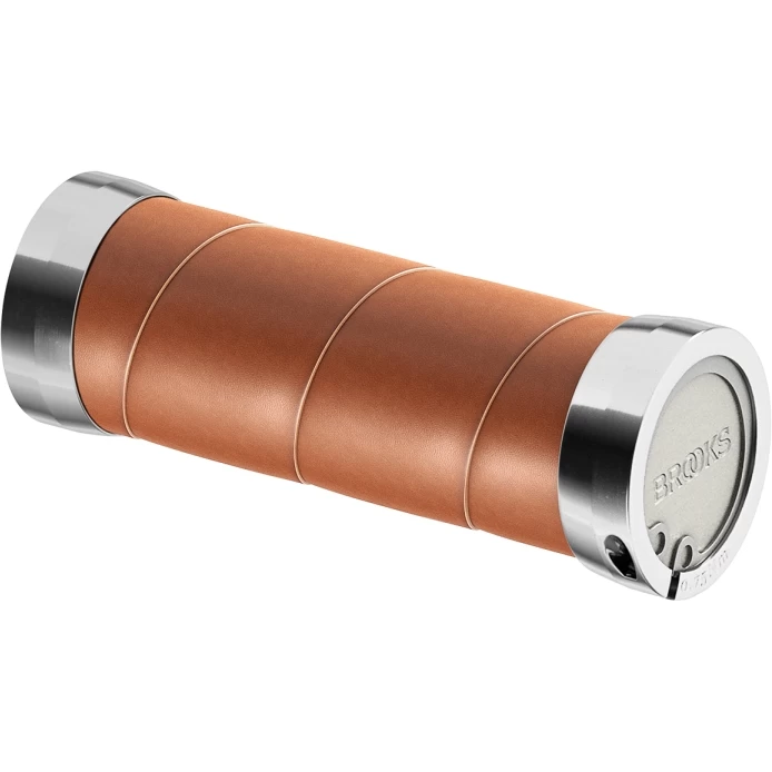 BROOKS ENGLAND Brooks Slender Leather Grips For Twist Shifter - 100/100mm - Dark Tan - Image 3