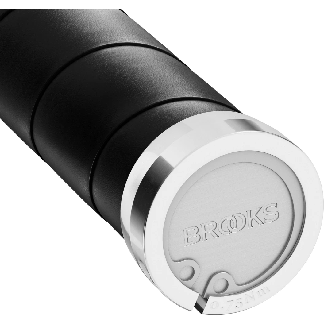 BROOKS ENGLAND Brooks Slender Leather Grips For Twist Shifter - 130/100mm - Black - Image 3